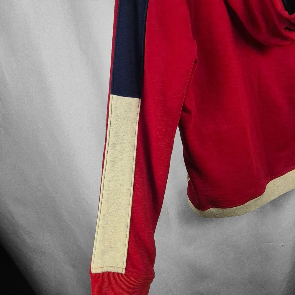 Boys OshKosh Zip Up Hoodie Kids‎ Size 14 Red Navy Colorblock Fleece Sweatshirt